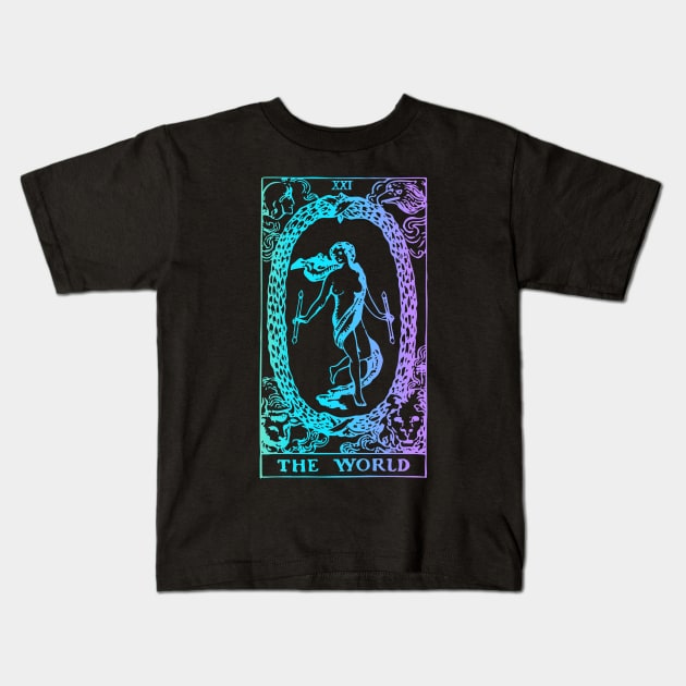 The World Tarot Card Kids T-Shirt by srojas26